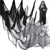 2M/4M White Black Halloween Gauze Creepy Cloths Giant Spider Web For Halloween Party Home Scene Decor Horror House Horror Props